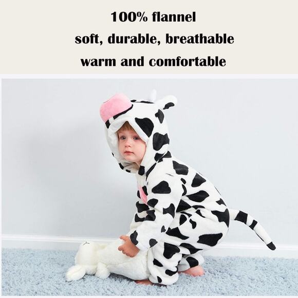 Halloween Baby Cow Costume Onesie Romper Toddler Size 110 *NEW* - Picture 15 of 16
